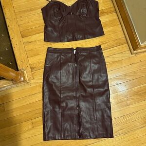 Bar III Dark Burgundy Skirt Set